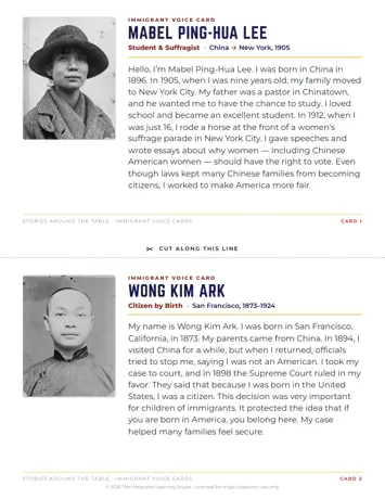 Immigrant Voice Cards